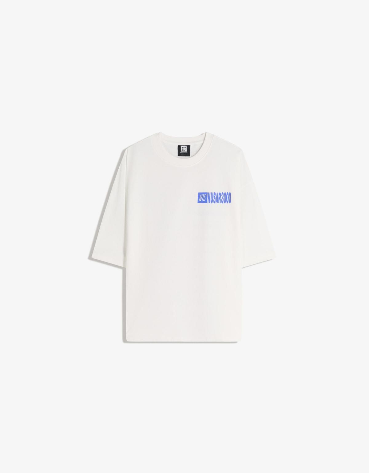 버쉬카 박시 프린트 반팔 티셔츠 8118/538 WHITE - 상세 이미지 2