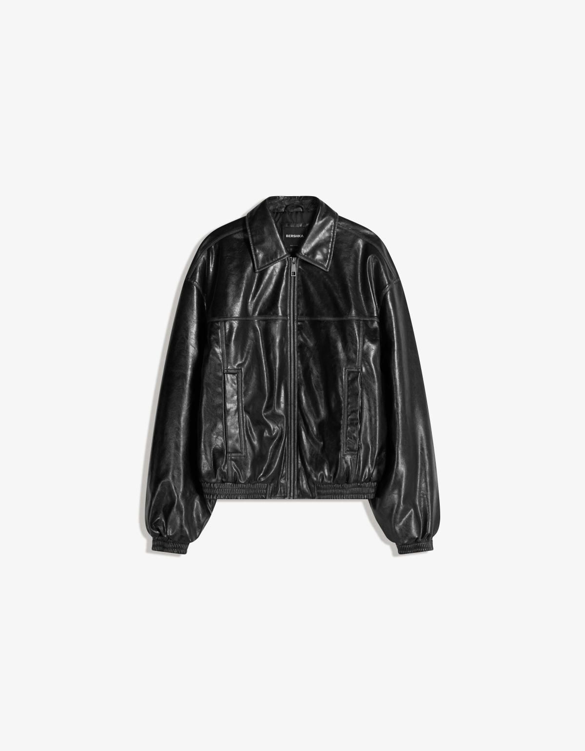 버쉬카 테크니컬 레더 이펙트 재킷 0097/073 BLACK - 상품 이미지