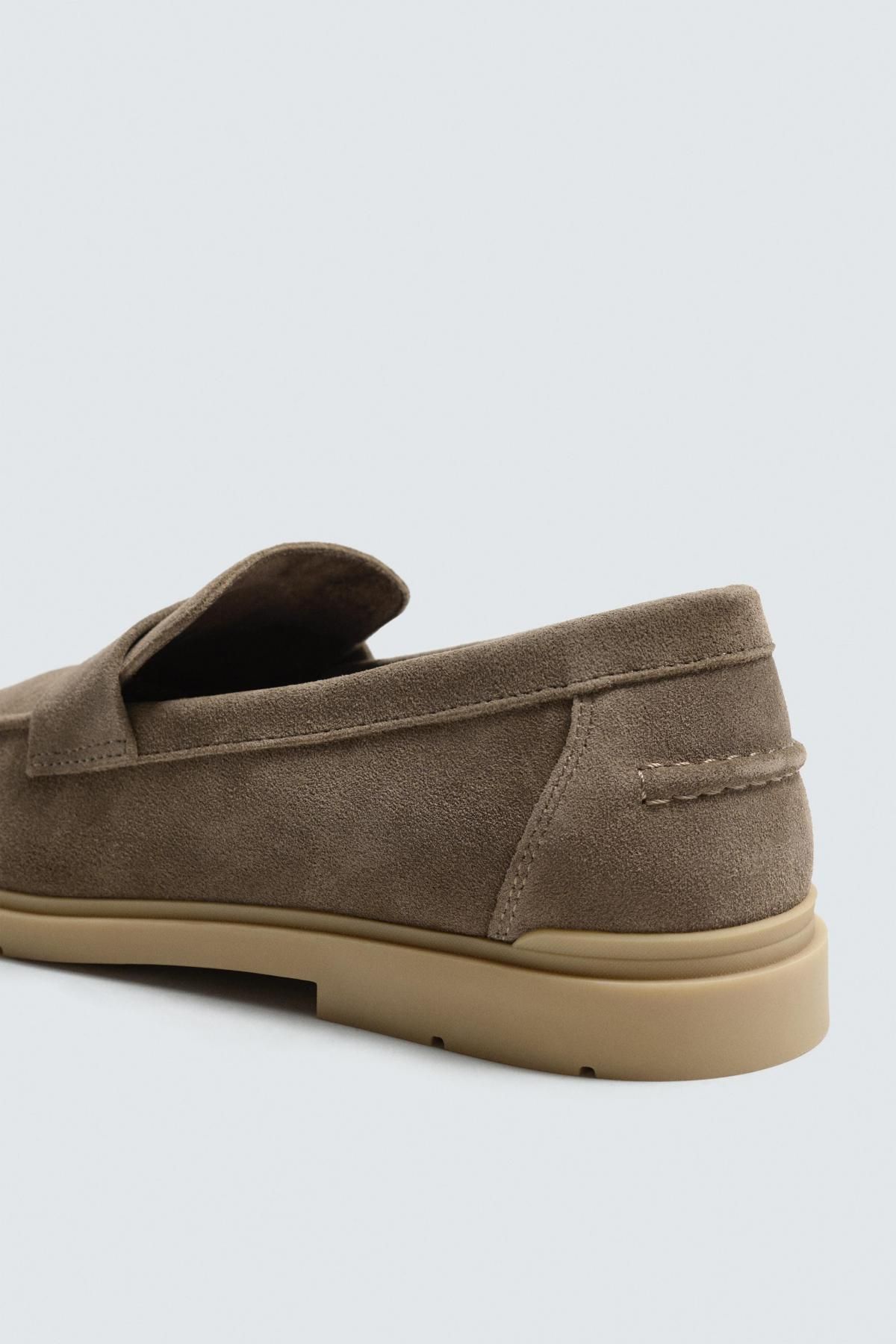 자라 테크니컬 스웨이드 캐주얼 페니 로퍼 2624/620 TAUPE GREY - 상세 이미지 3