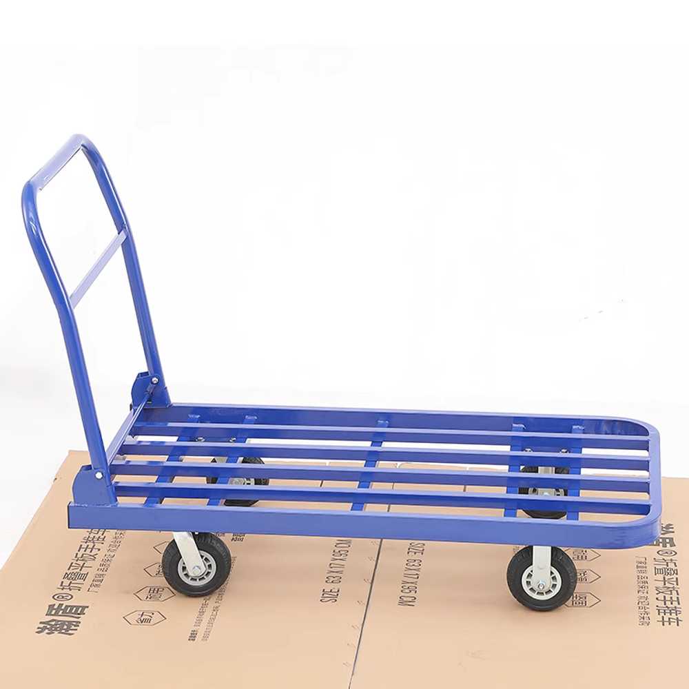 철제 대차 카트 공업용 운반 이동식 핸드카트 구르마 120x80cm 6인치 나일론 휠 - 상세 이미지 2