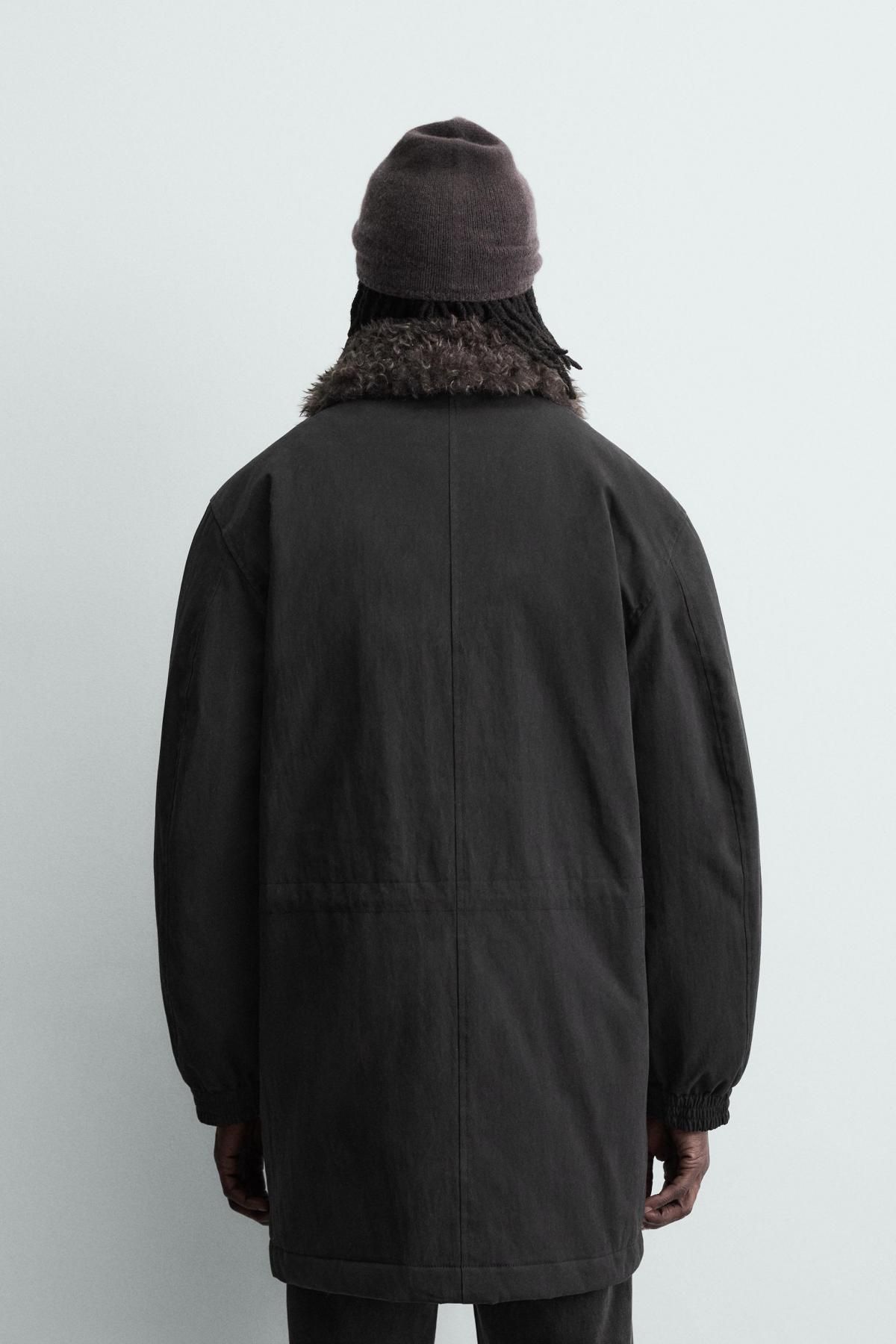 자라 테크니컬 탈착식 퍼카라 블랙 파카 4391/200 BLACK - 상세 이미지 4