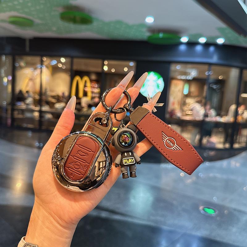 BMW 미니 차키케이스 메탈 자동차 키커버 커버 코퍼 클럽맨용 볼케이노 레드+라이트닝 베어+로고 - 상세 이미지 2