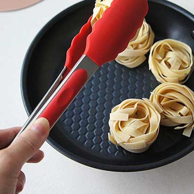 음식이 미끄러지지 않는 비비드 실리콘 집게 2size 소 - 상품 이미지