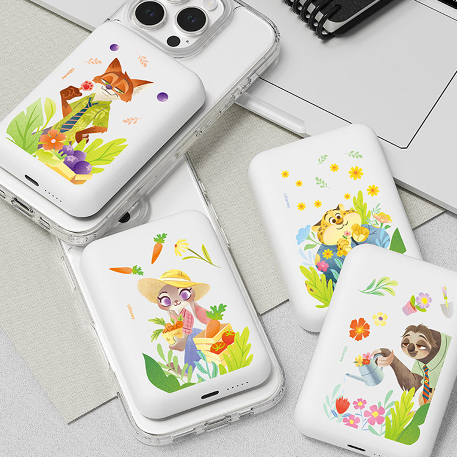 주토피아 보조배터리 5000mAh 맥세이프 고속 무선 충전 디즈니 주디 인더가든 굿즈 - 상세 이미지 5