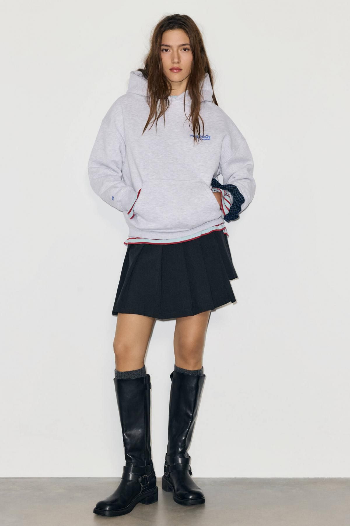 풀앤베어 스타 그래픽 코튼 블렌드 후드티 3550/313 GREY MARL - 상세 이미지 5