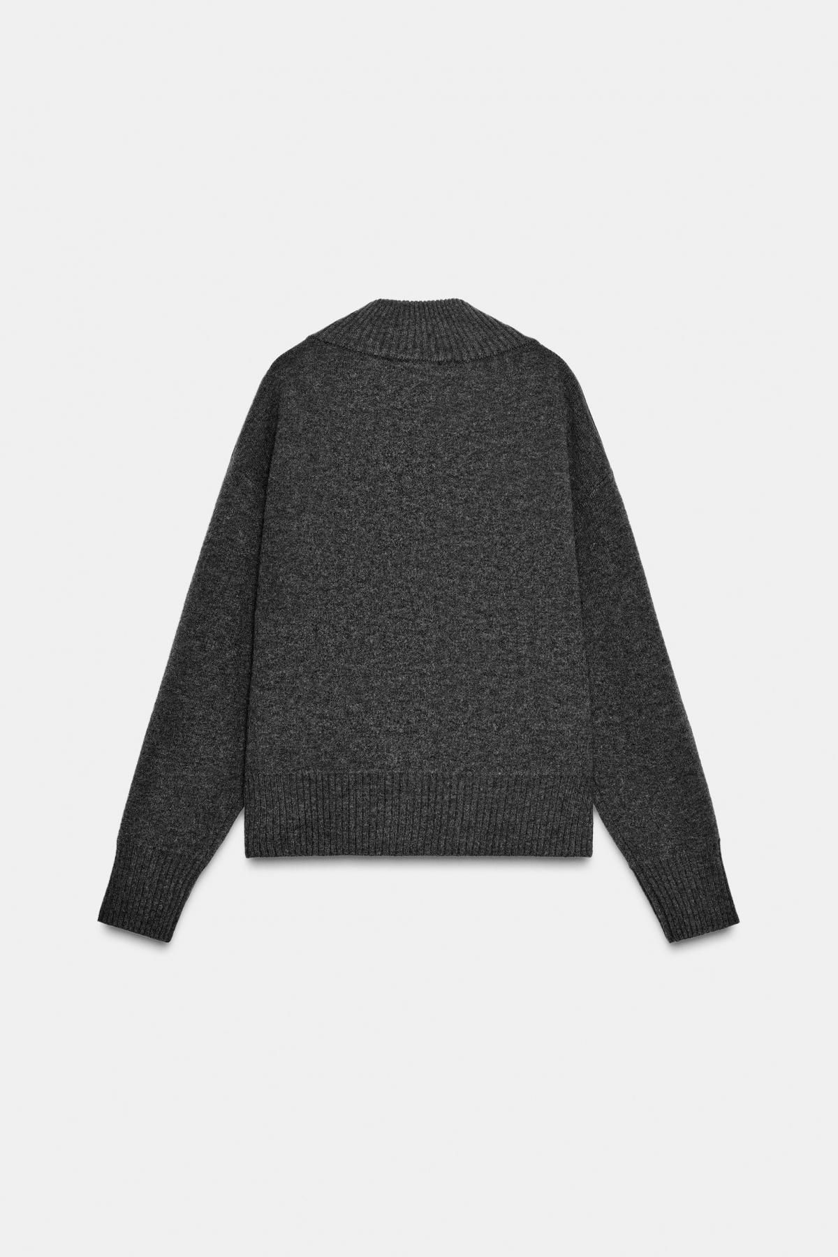 자라 베이직 브이넥 울 니트 스웨터 5755/153 DARK GREY - 상세 이미지 5