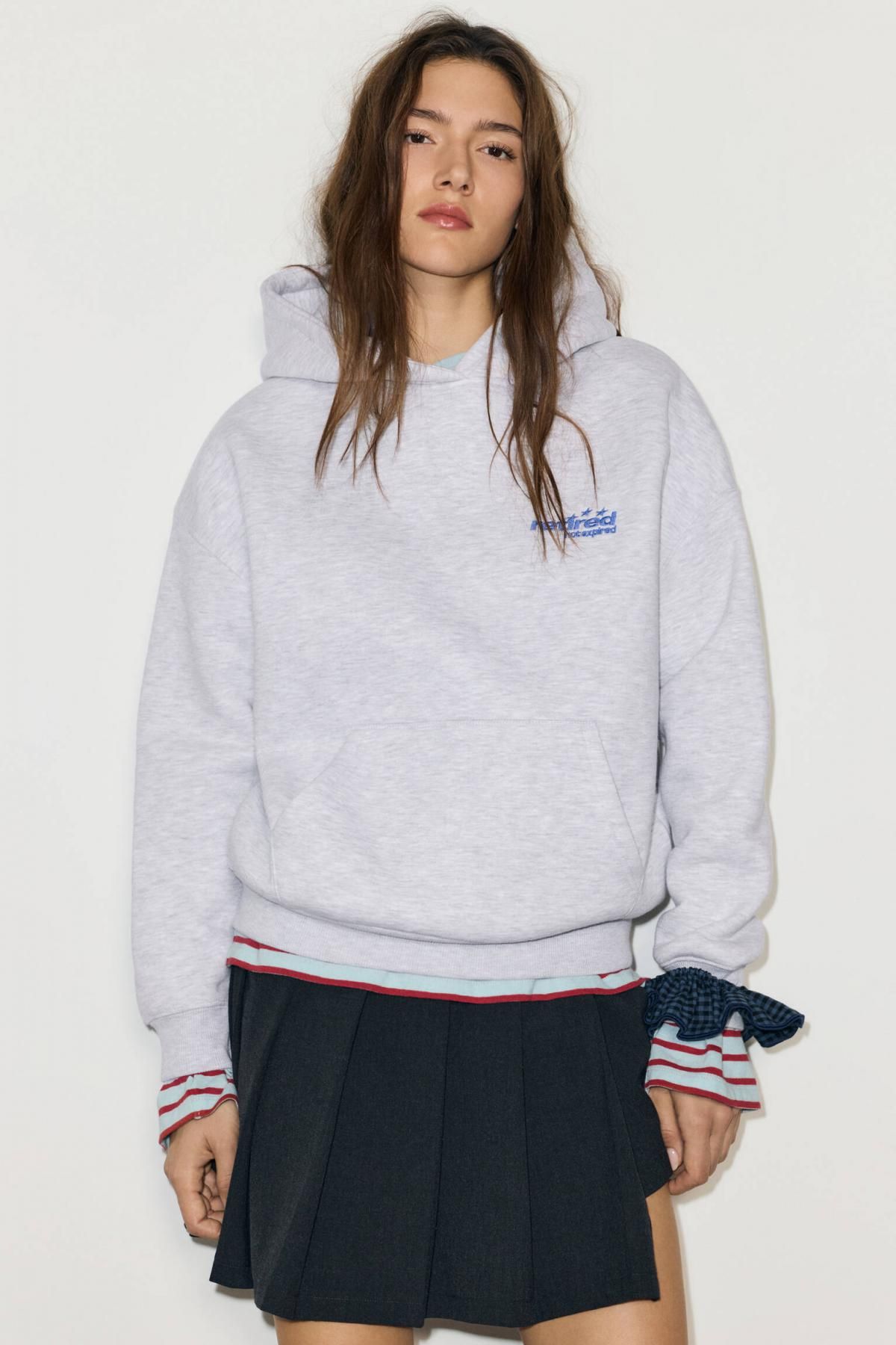 풀앤베어 스타 그래픽 코튼 블렌드 후드티 3550/313 GREY MARL - 상세 이미지 2