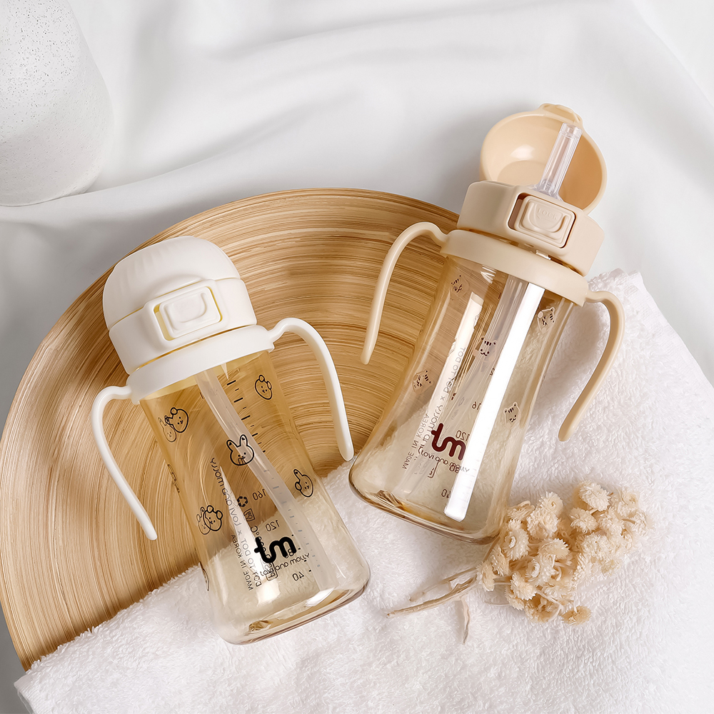 [토비앤몰리] 1+1 180ml 280ml 새지않는 아기 유아 어린이집 이유식 자기주도 빨대컵