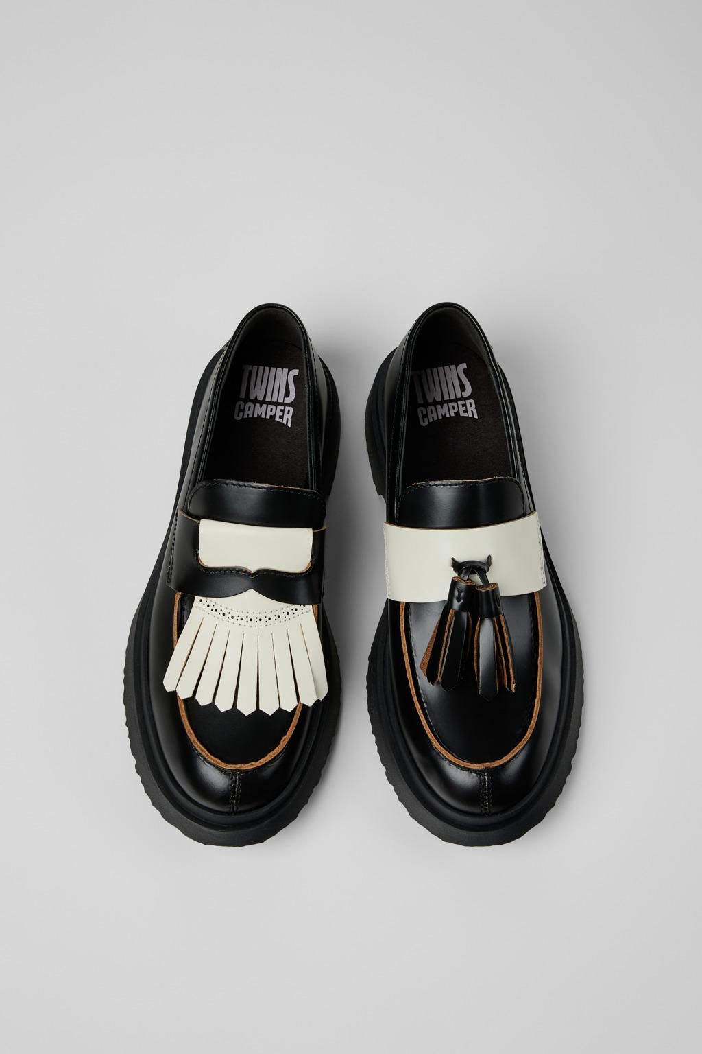 캠퍼 블랙 화이트 남성 로퍼 Twins K101113-002 BLACK - 상세 이미지 5