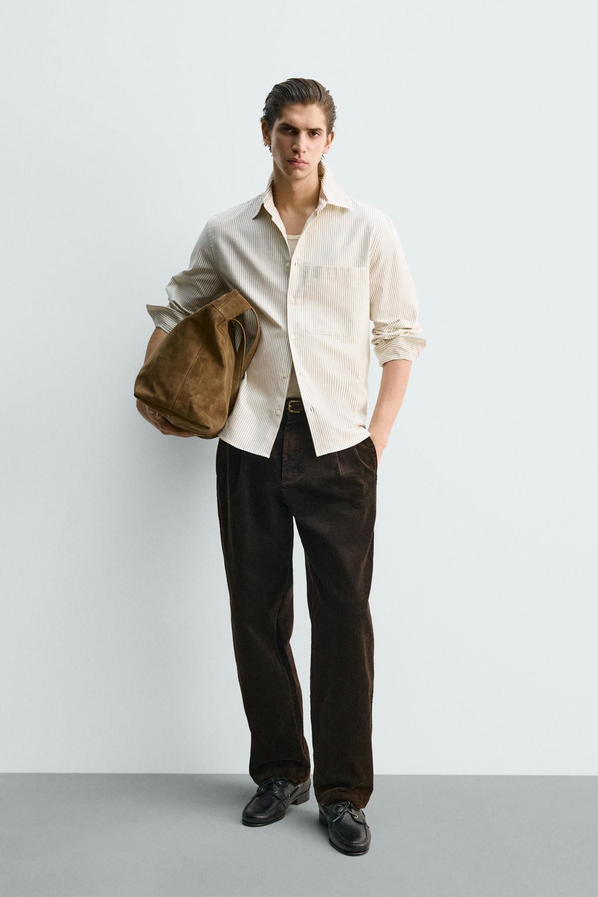 자라 스트라이프 텍스처 옥스포드 긴팔 셔츠 9566/230 WHITE / GREY - 상세 이미지 2