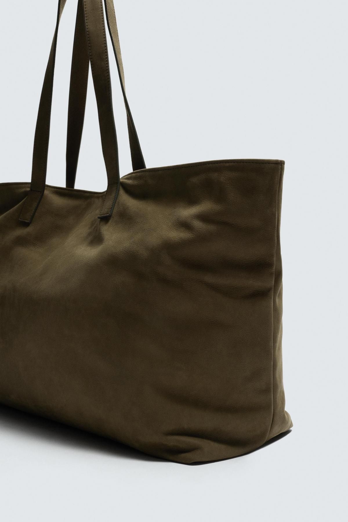 자라 프리미엄 스웨이드 토트백 베이직 3175/620 KHAKI GREEN - 상세 이미지 3
