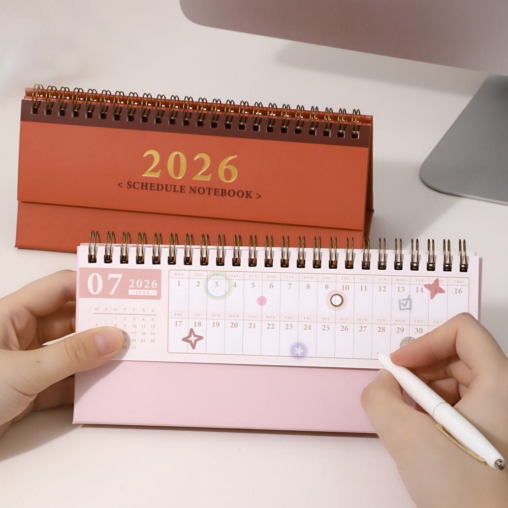 (별별창고) 2026 탁상달력 2026년 책상달력 25년 10월부터 26년달력 핑크 - 상품 이미지