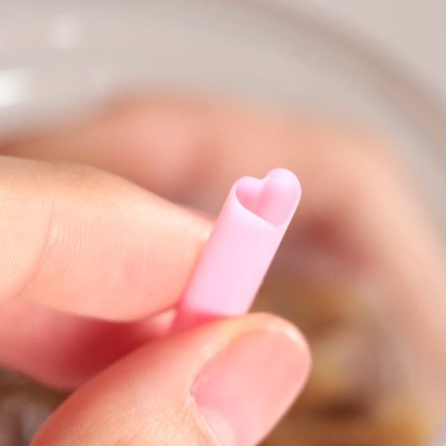 하트 빨대 50개 (개별포장) 예쁜 스트로우 핑크 - 상품 이미지