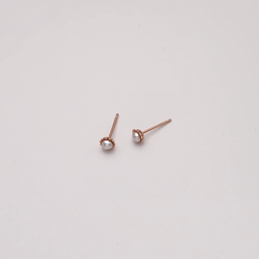 925실버 3mm 미니 진주 스터드 귀걸이 / 실리콘뒤침·가벼운착용감 데일리·알러지방지 - 상세 이미지 2