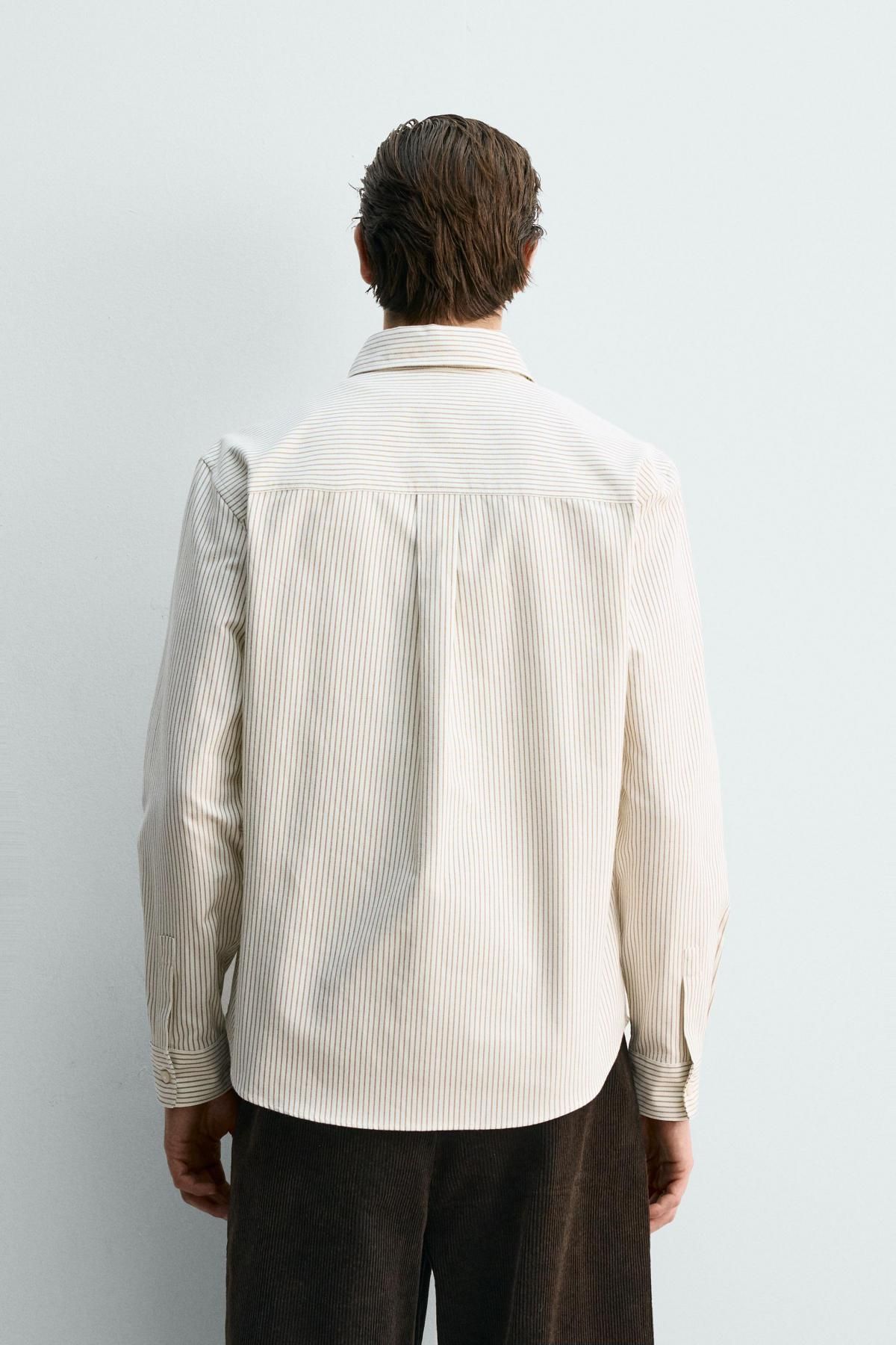 자라 스트라이프 텍스처 옥스포드 긴팔 셔츠 9566/230 WHITE / GREY - 상세 이미지 4