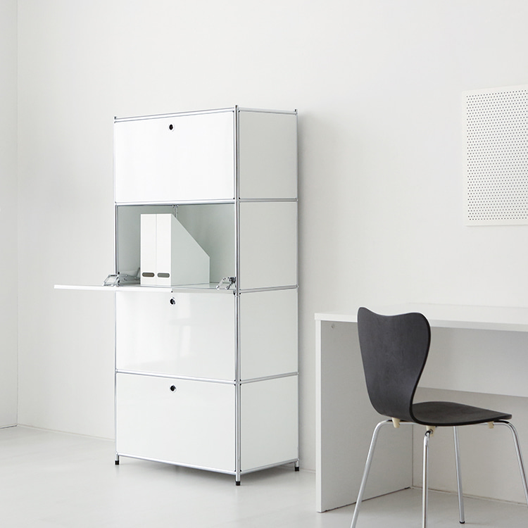 모듈가구 심플리 4단 수납장 BC100 77x40x158, 4단, 화이트 4084.2745