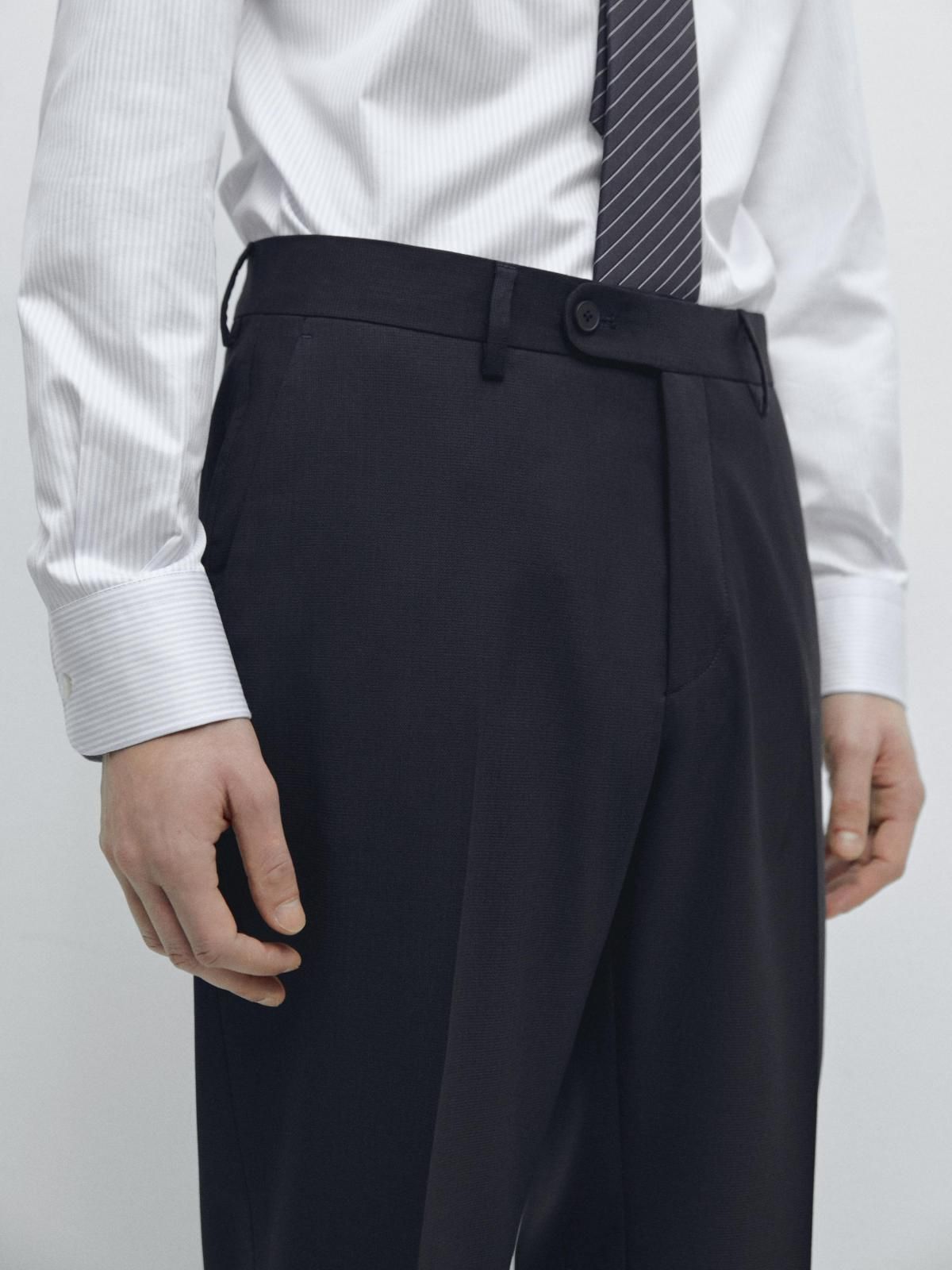 마시모두띠 울블렌드 클래식 남성 정장 팬츠 3625/524 NAVY BLUE - 상세 이미지 4