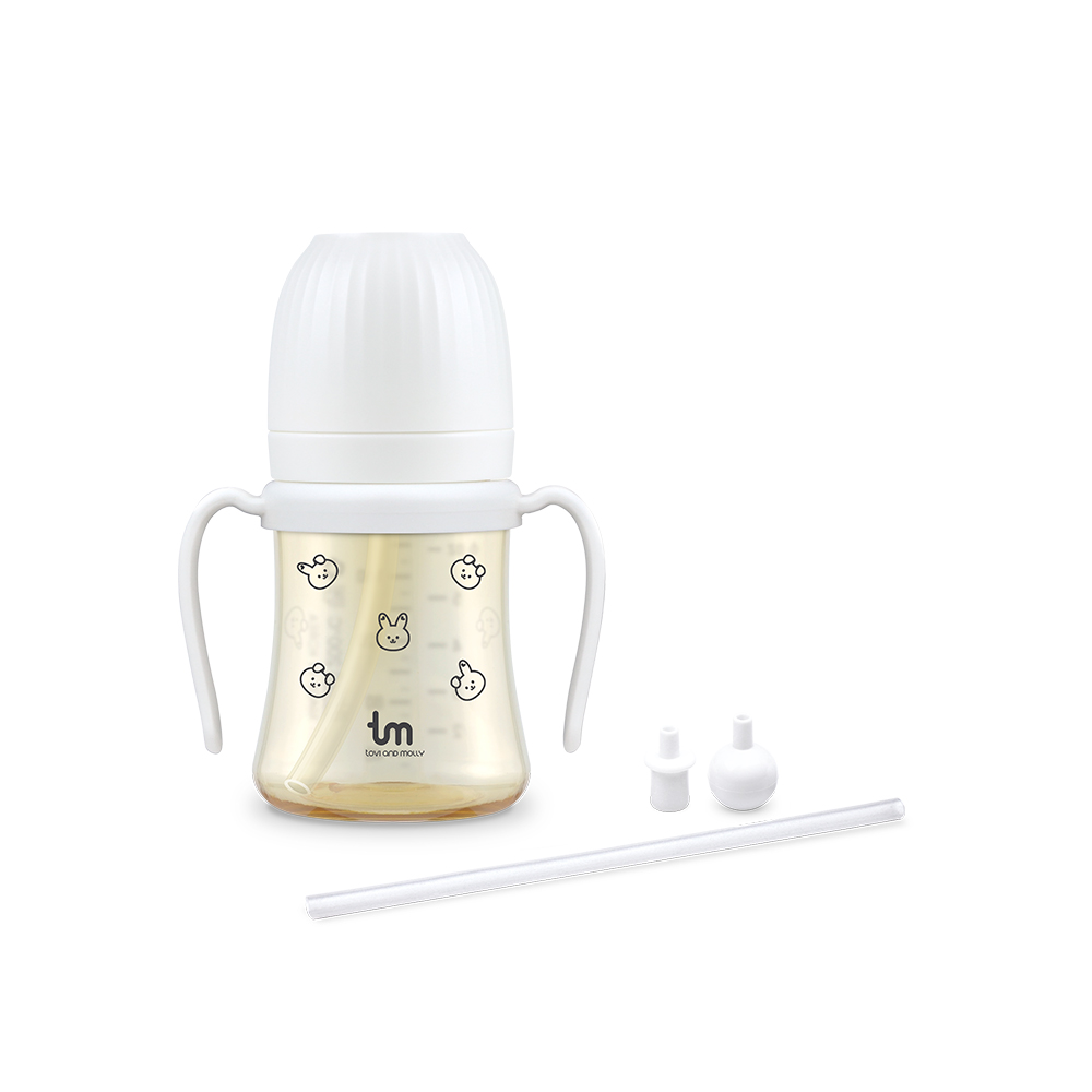 [토비앤몰리] 아기 유아 어린이집 자기주도 추 빨대컵 돗바니 돗람이 180ml