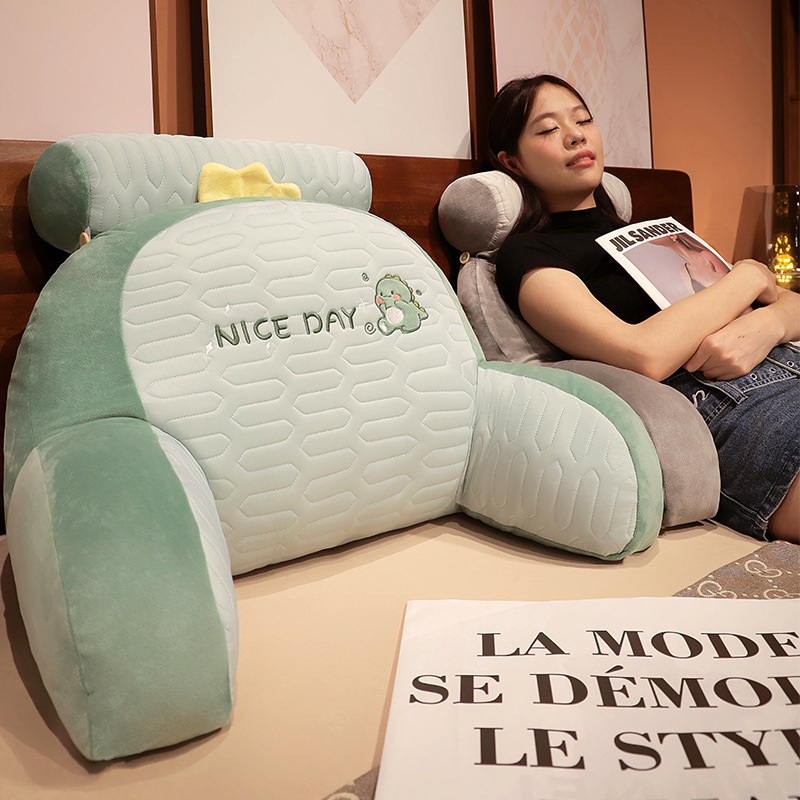 침대 헤드 쿠션 귀여운 편안한 휴식 등편한 디자인 라텍스 등쿠션 갈색 곰 60x45cm - 상세 이미지 2