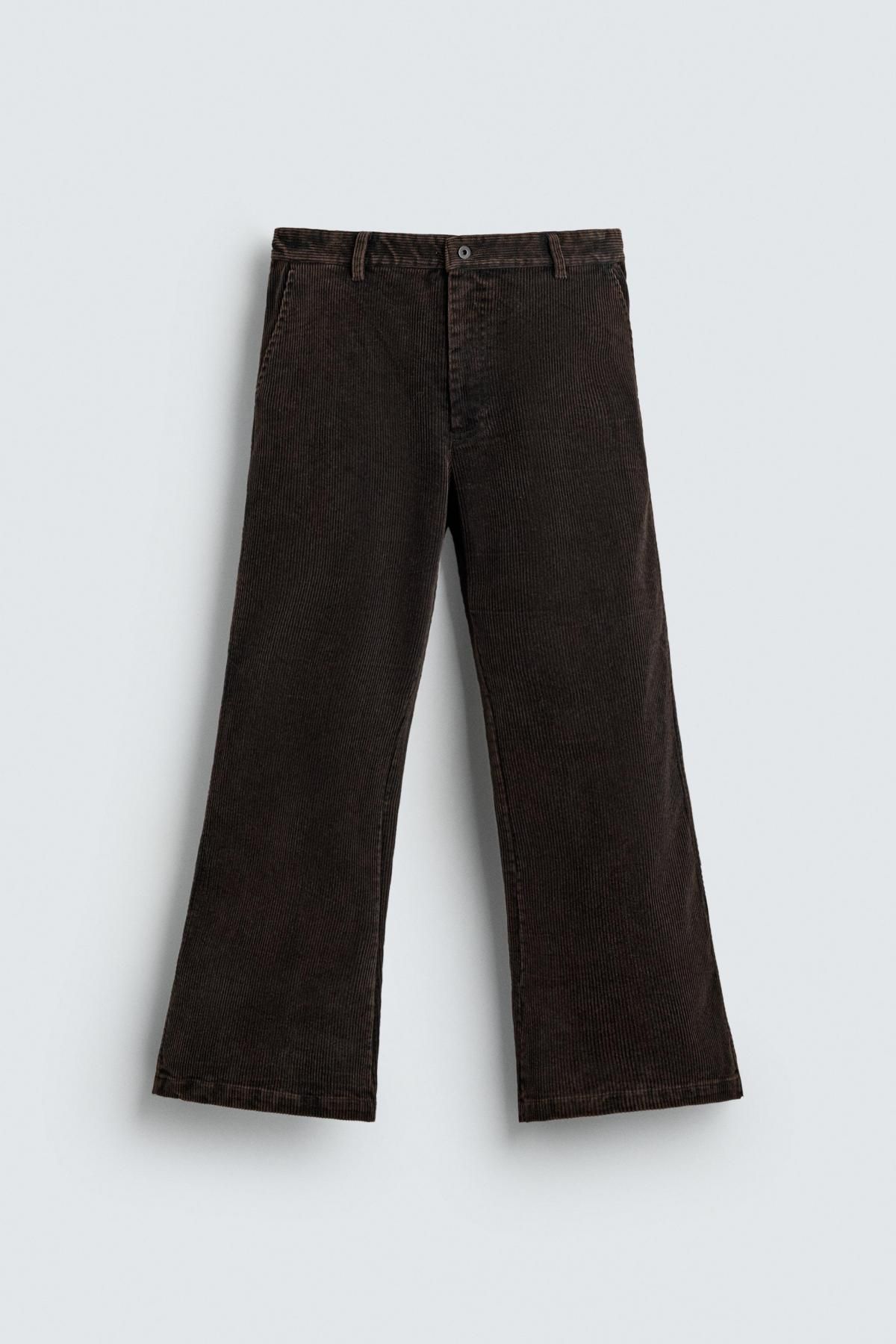 자라 한정판 코듀로이 플레어핏 와이드 팬츠 2878/309 DARK BROWN 이미지 6