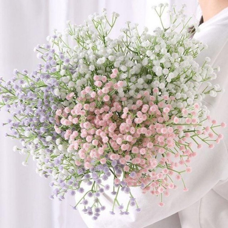 안개꽃 조화 장식 실크플라워 입학식 졸업식 꽃다발 - 상품 이미지
