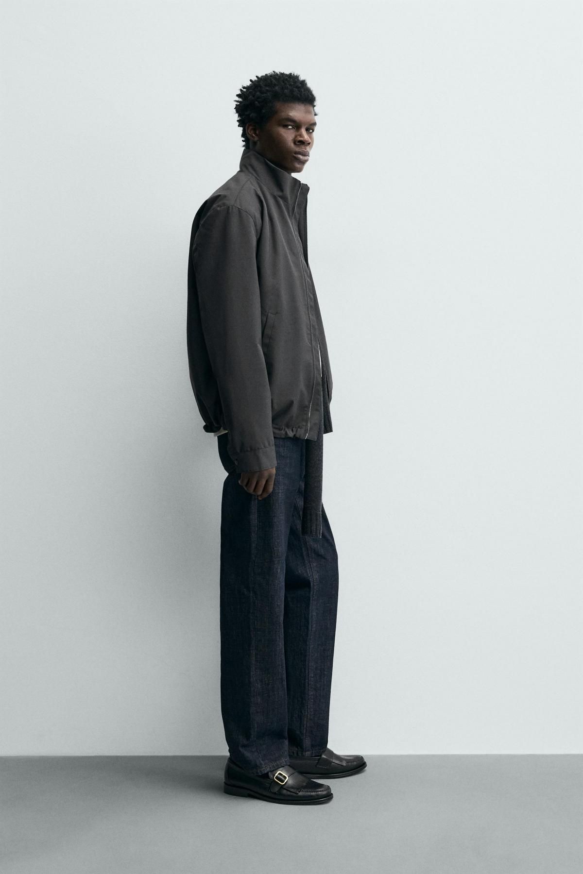 자라 테크니컬 레귤러핏 오버셔츠 집업 블랙 8281/281 ANTHRACITE GREY - 상세 이미지 5