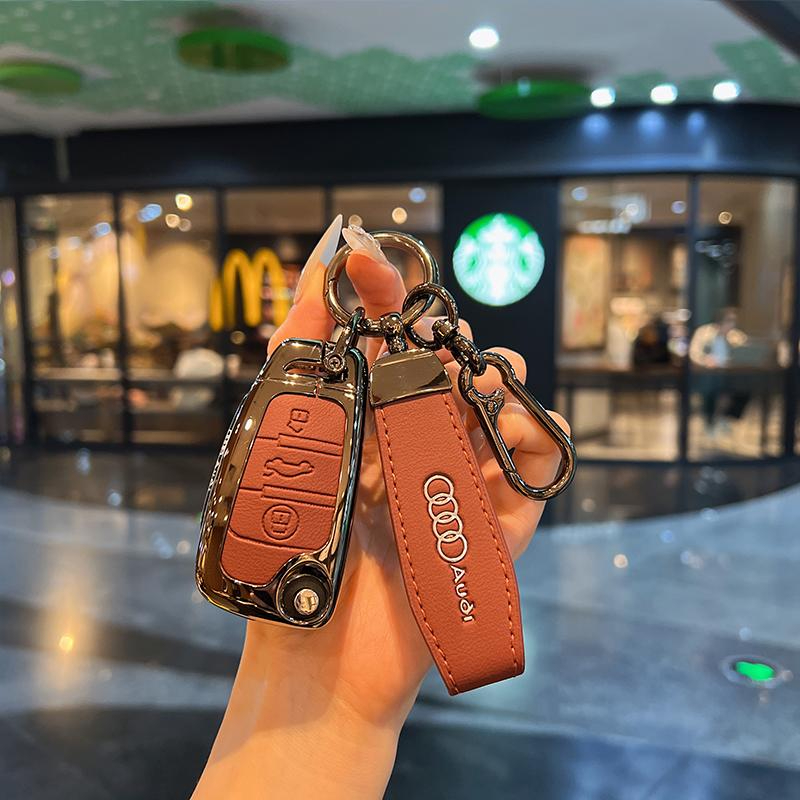 폴딩키 케이스 A3 A6 Q7 Q5 A1 Q3 Q2L TT 키홀더 보호 볼케이노레드+라이트닝베어+로고스트랩 - 상세 이미지 3