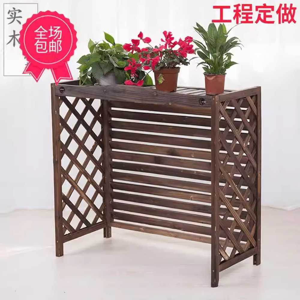 원목 에어컨 실외기 커버 울타리 야외 차광막 가림막 30x72x81cm - 상세 이미지 2