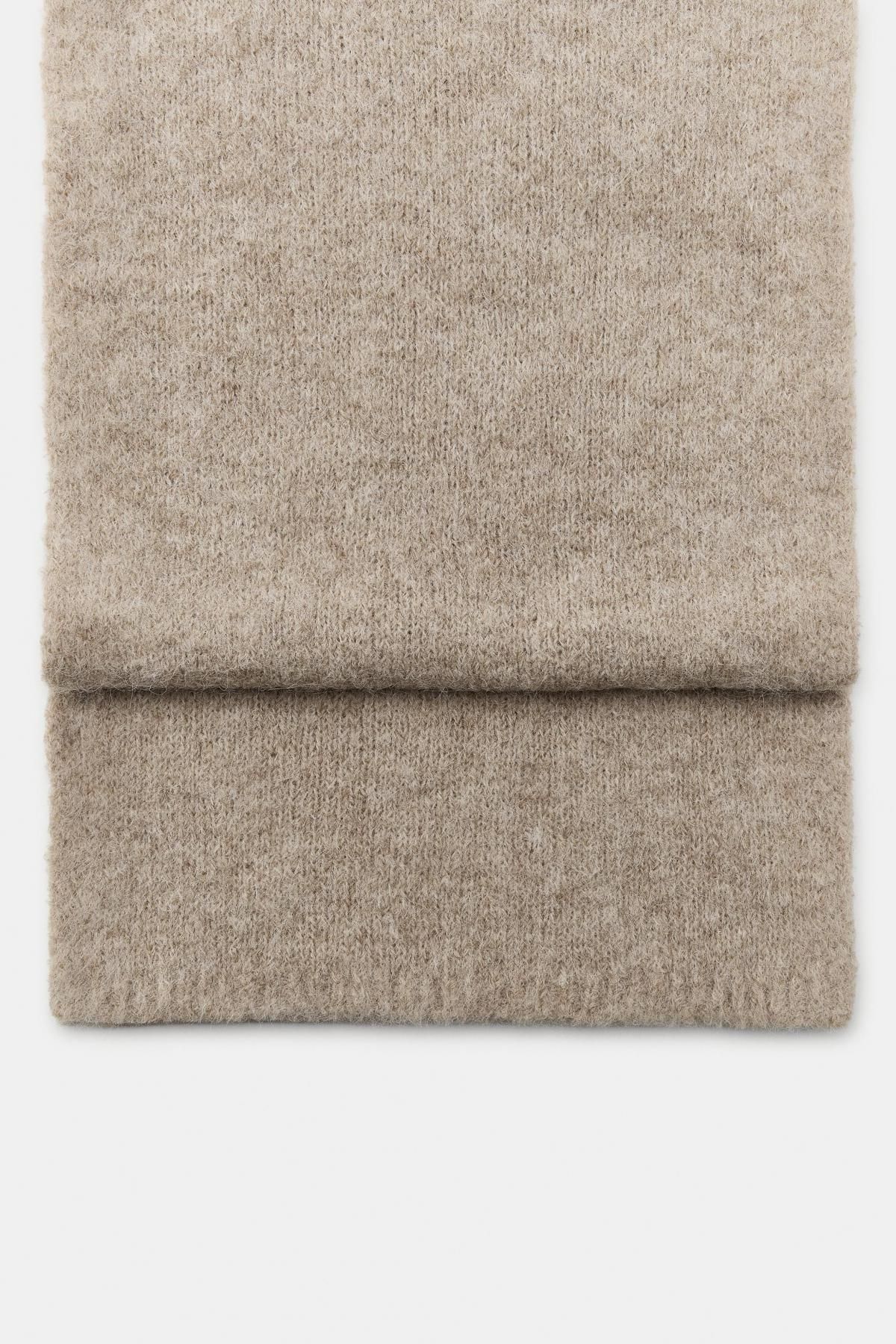 자라 울블렌드 소프트 니트 스카프 3739/013 BEIGE - 상세 이미지 3