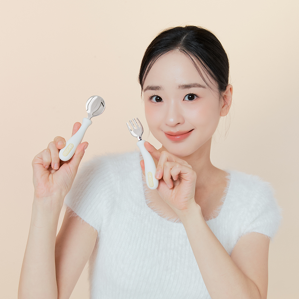 주니 휘어지는 스테인리스 자기주도 이유식 스푼 포크 수저세트 - 상세 이미지 2