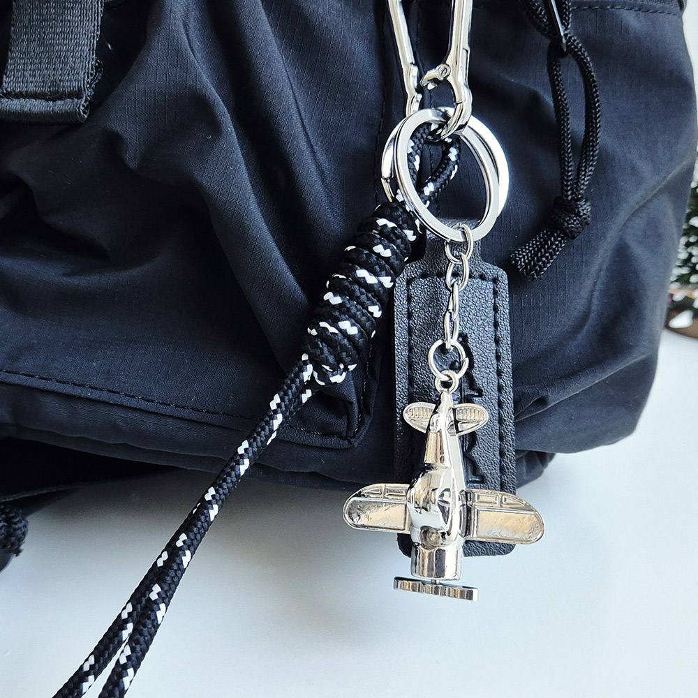 PEEPS Retro Plane Keyring(Silver) 가방 바지키링 - 상세 이미지 4