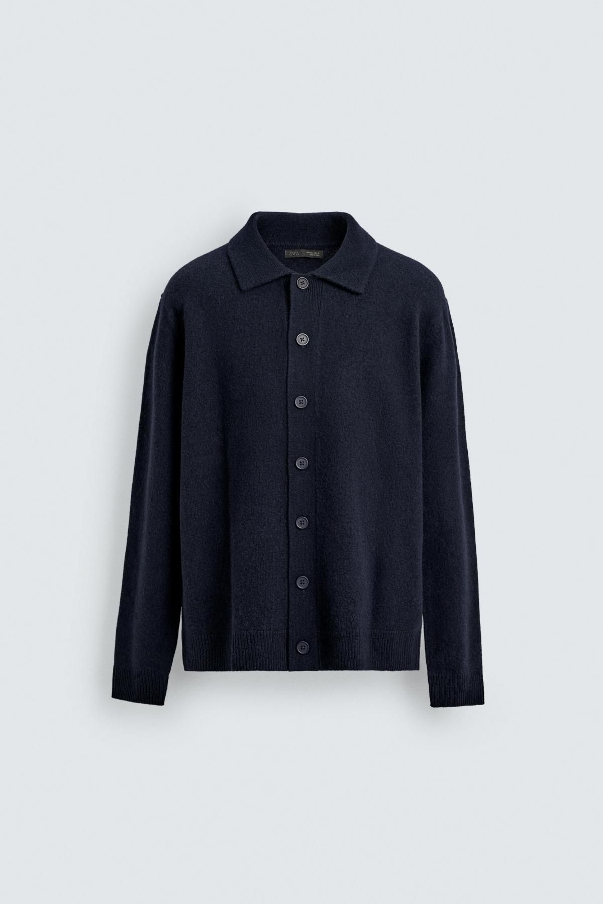자라 프리미엄 울 레귤러핏 가디건 2893/358 NAVY BLUE - 메인 이미지