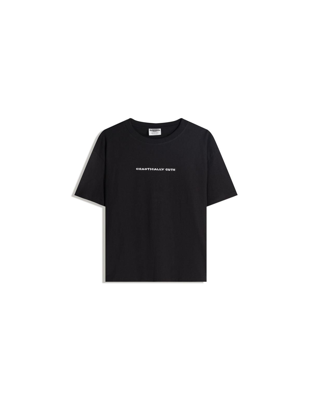 버쉬카 프린트 레터링 반팔 티셔츠 8135/443 BLACK - 상세 이미지 2