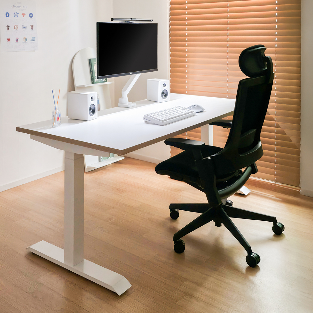 루나랩 모션데스크 높이조절 스탠딩 스퀘어 책상 화이트우드 엣지 1200