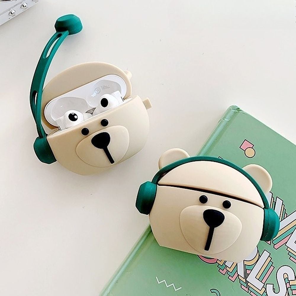 무선 이어폰 에어팟 보호 북극곰 뮤직베어 케이스 에어팟프로 - 상품 이미지