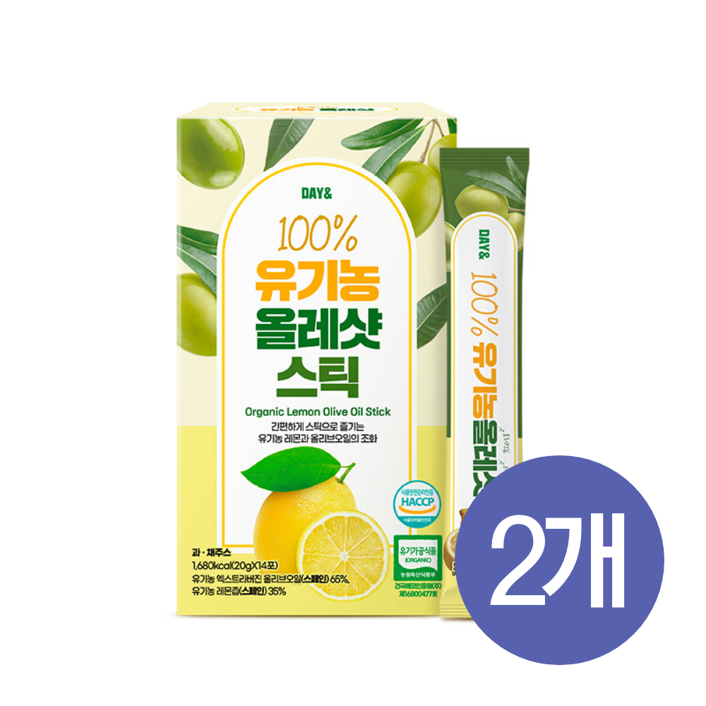 [유기농 스페인산100%] 데이앤 100% 유기농 올레샷 스틱 20g 14포, 2개 - 상품 이미지