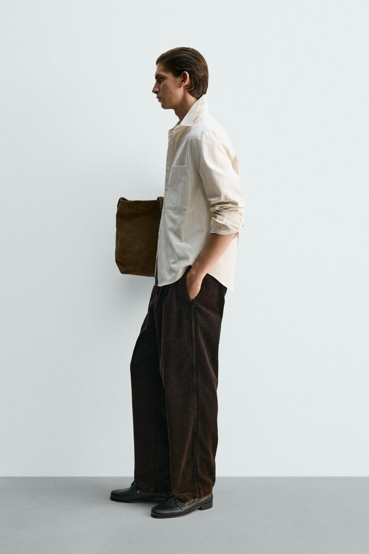 자라 스트라이프 텍스처 옥스포드 긴팔 셔츠 9566/230 WHITE / GREY - 상세 이미지 5