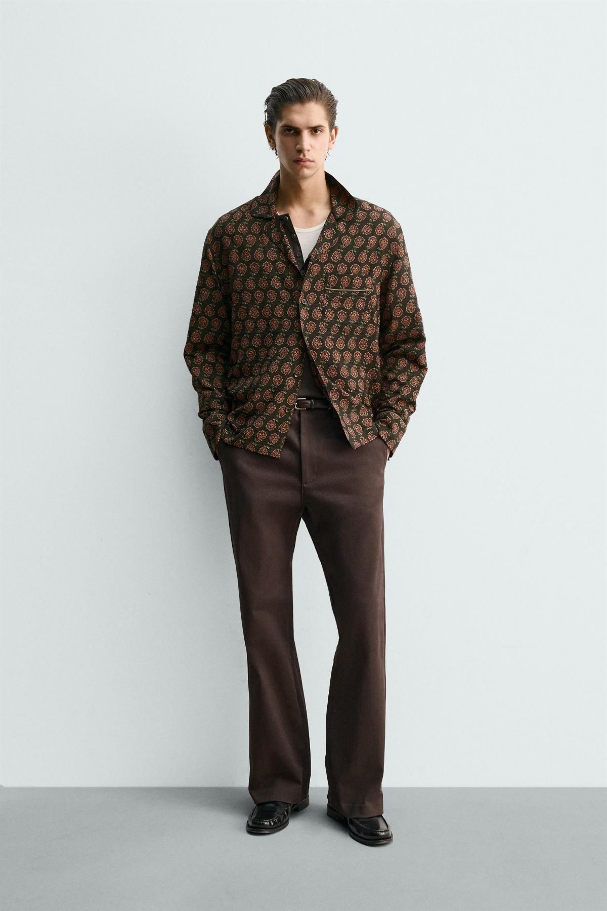 자라 페이즐리 프린트 릴랙스핏 긴팔 셔츠 9565/129 BROWN - 상세 이미지 2