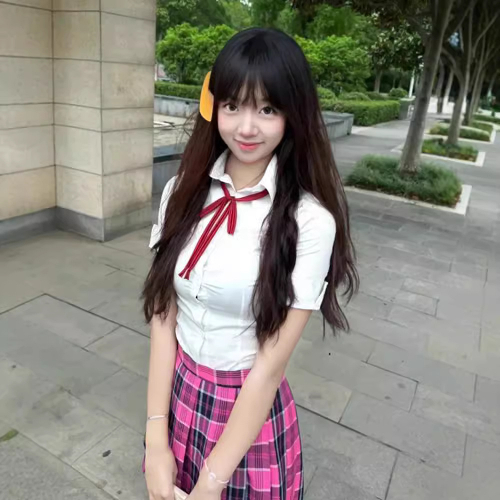 복 코스튬 jk 반팔 셔츠 플리츠 스커트 세트 학원복 스타일 스몰 로즈 36cm XS - 상세 이미지 3