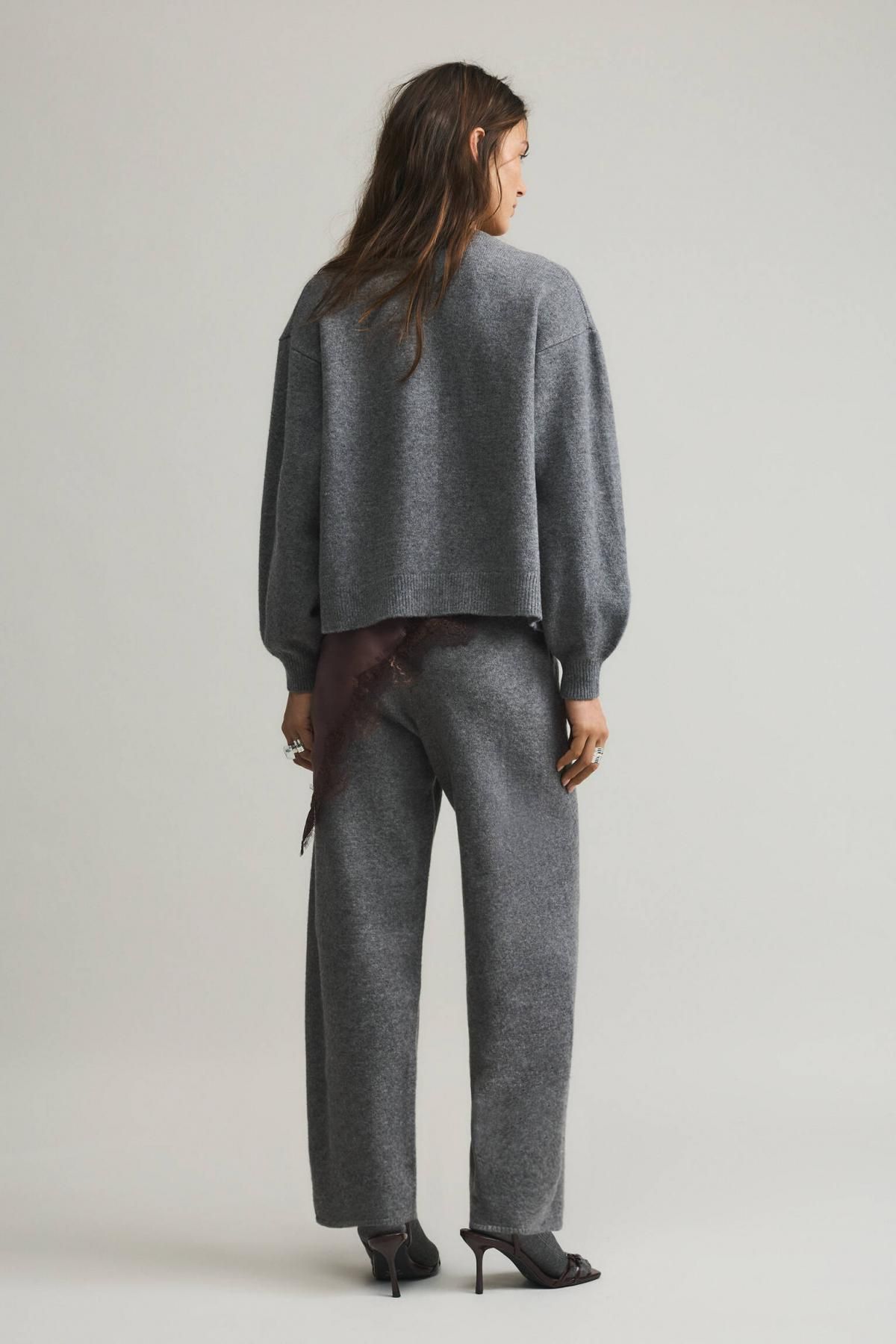 풀앤베어 소프트 브이넥 니트 가디건 3560/308 MEDIUM GREY - 상세 이미지 4