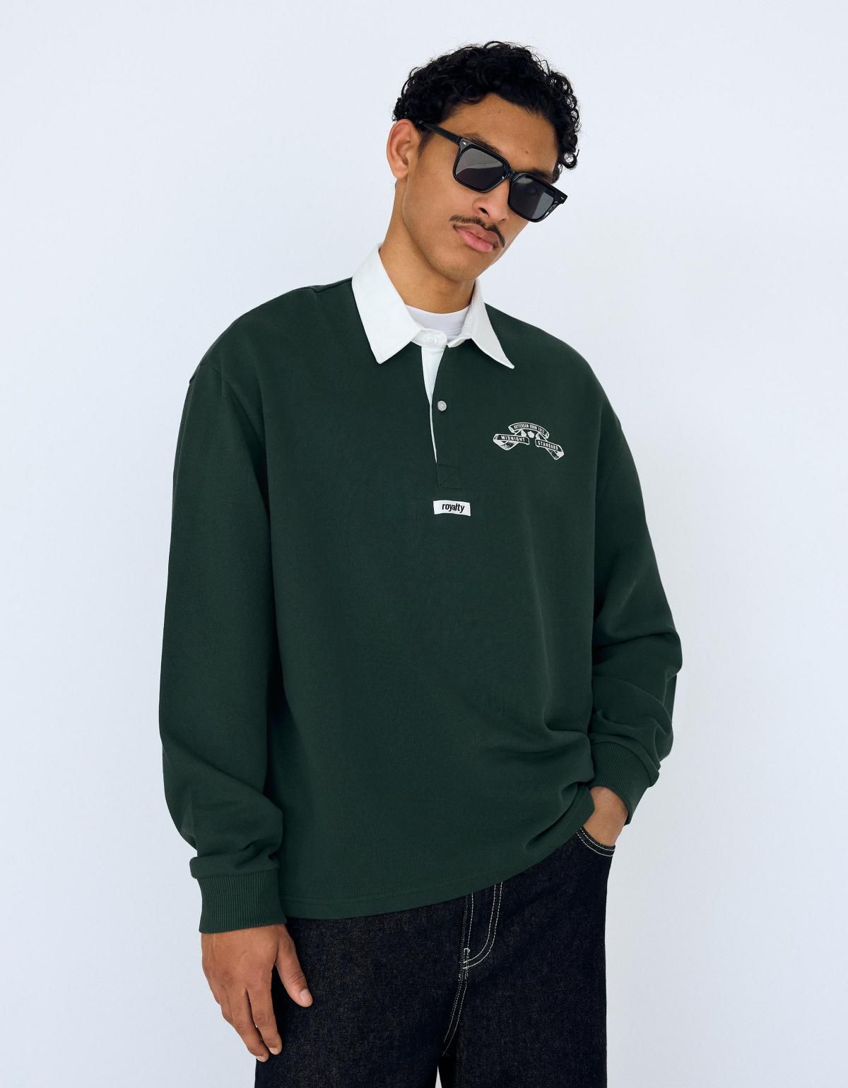 버쉬카 오버핏 긴소매 폴로 셔츠 그린 7423/732 GREEN - 상세 이미지 4