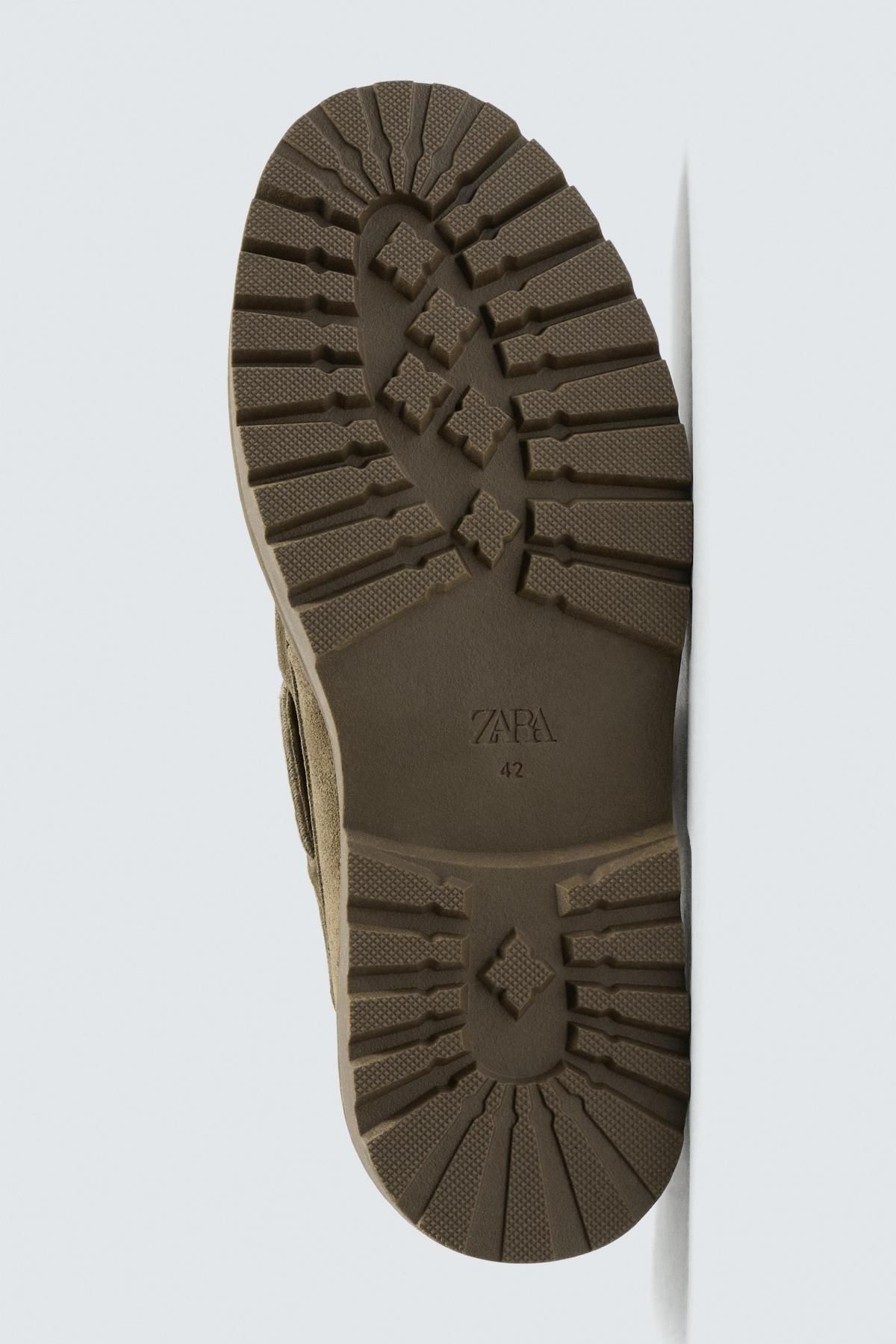 자라 스웨이드 레더 데크 슈즈 2429/720 TAUPE GREY - 상세 이미지 4