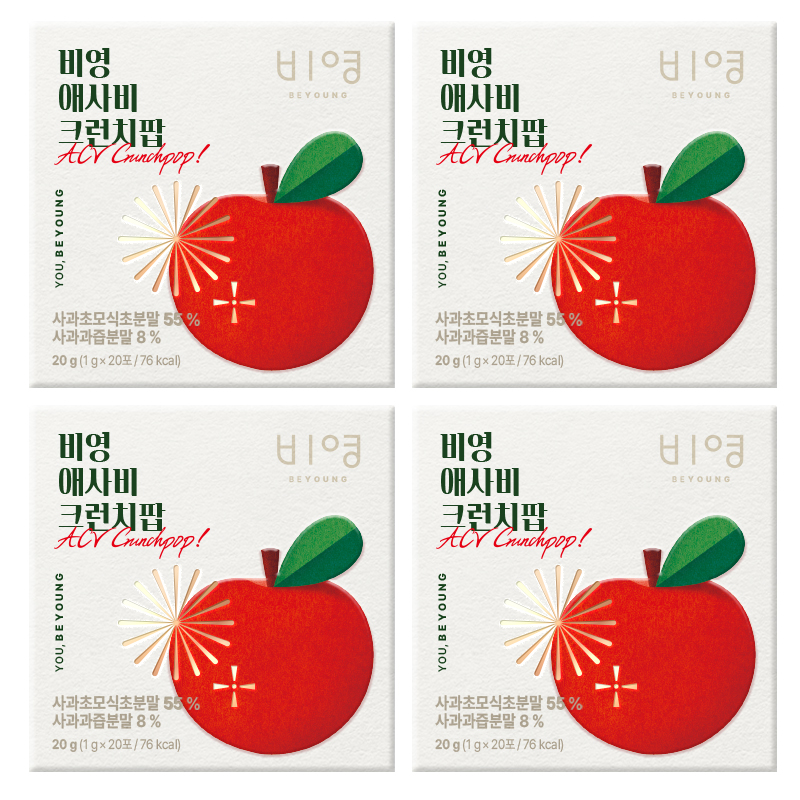 애사비 크런치팝 사과식초 간식 x4개 - 상품 이미지