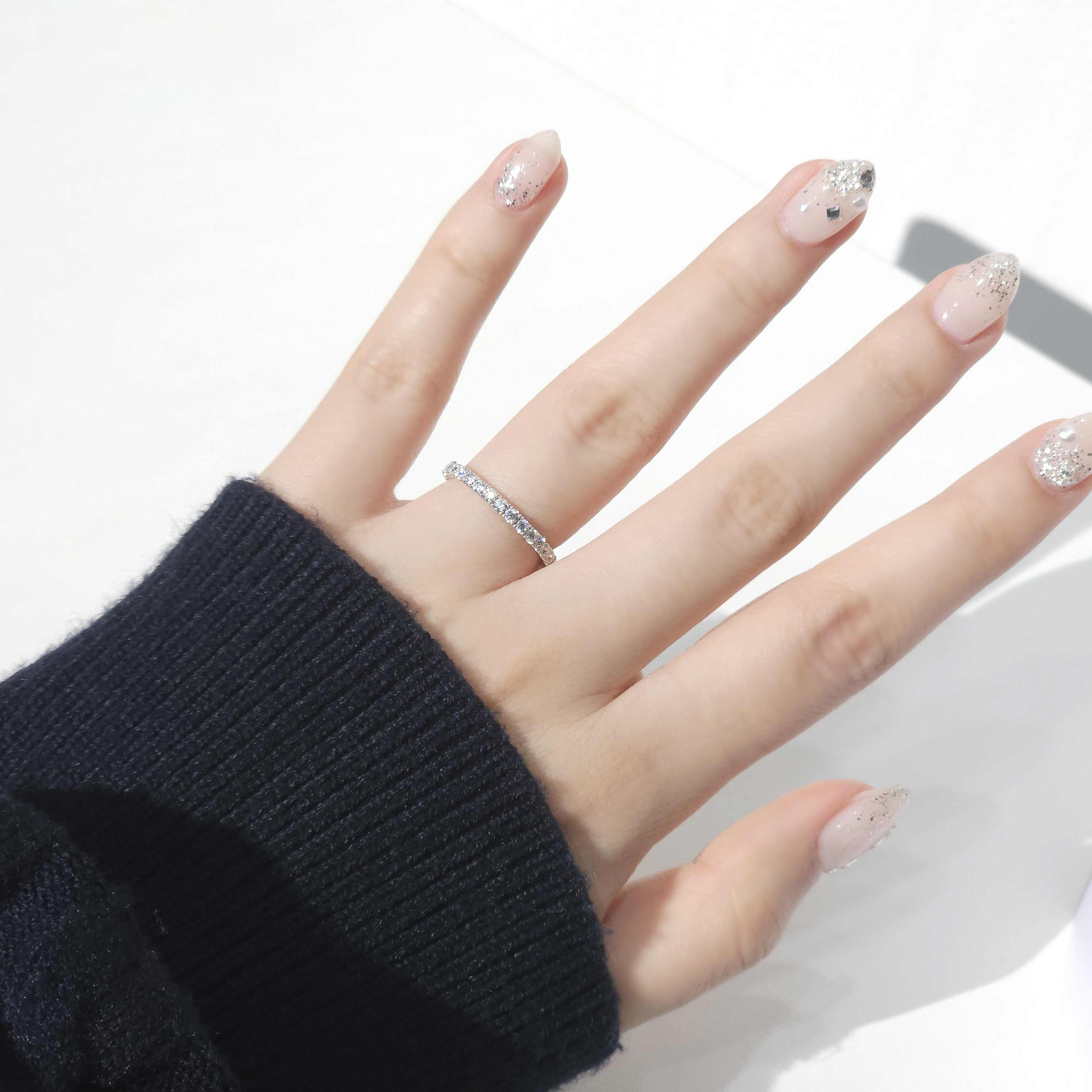 백금 랩다이아 가드링 반지 플래티넘 랩다이아몬드 2mm 2.2mm 2.5mm 2.7mm 이미지 6
