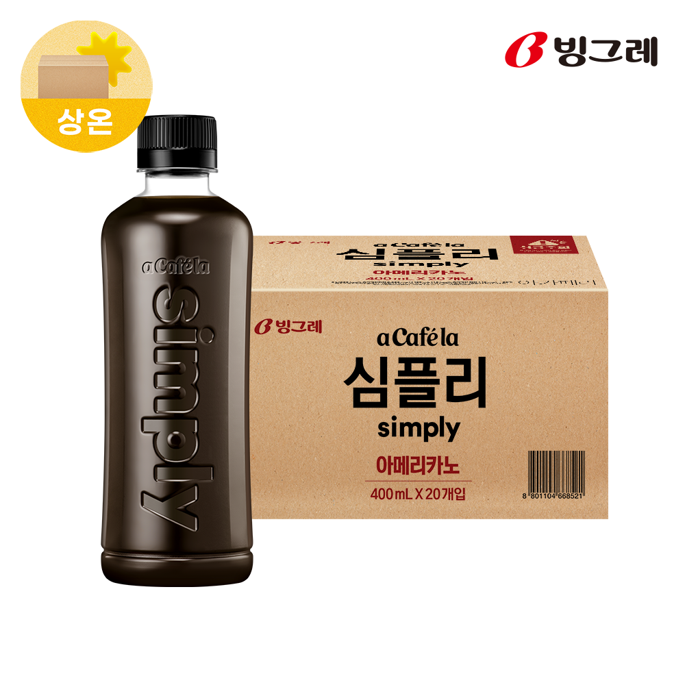 빙그레 아카페라 심플리 아메리카노 400ml 20개입 제품 이미지