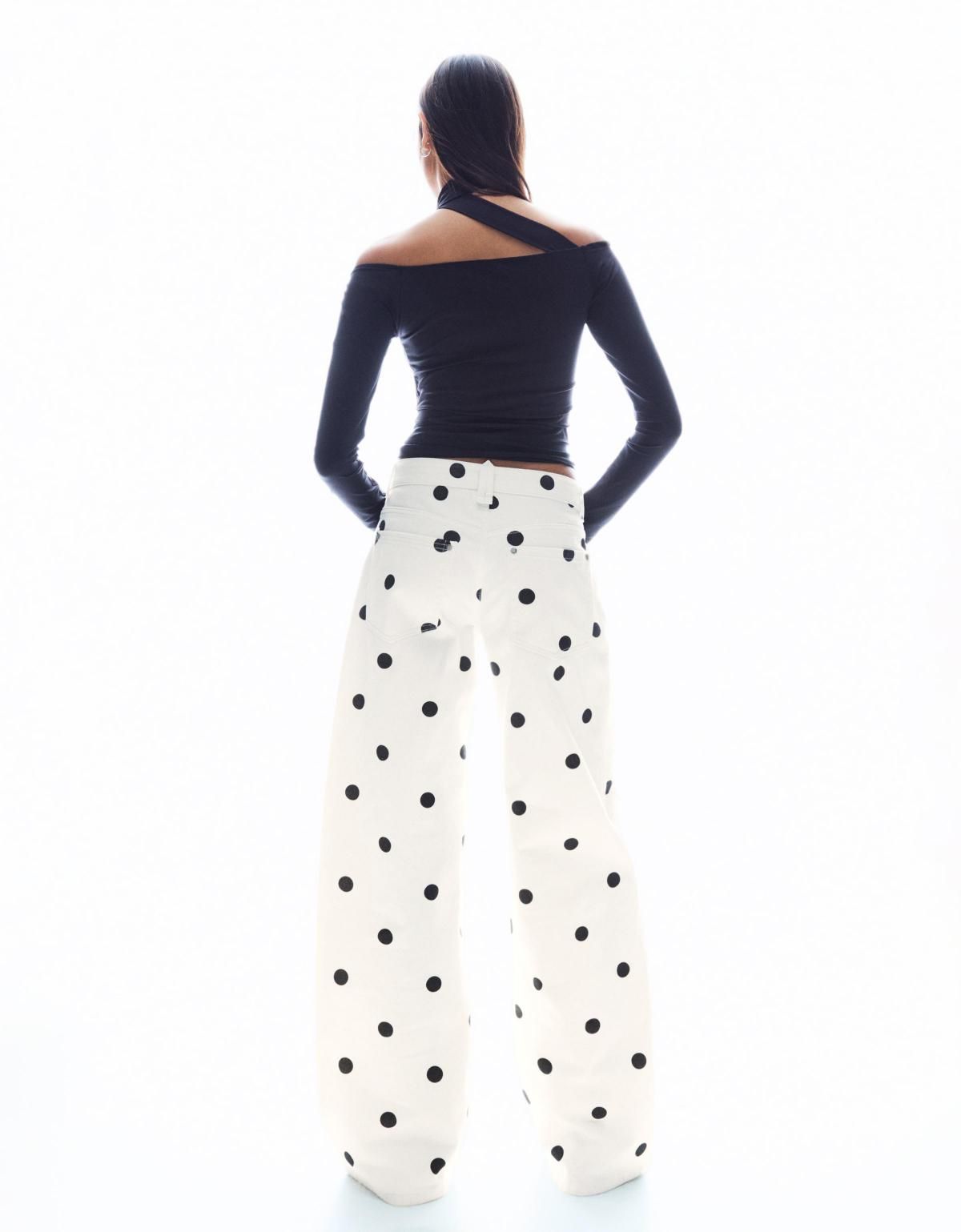 버쉬카 폴카 도트 와이드 배기 팬츠 1062/054 WHITE - 상세 이미지 4
