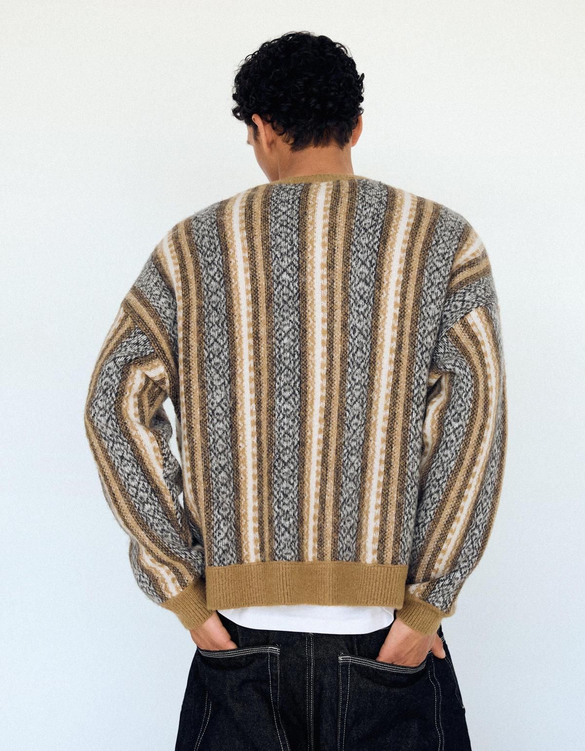버쉬카 빈티지 스트라이프 니트 스웨터 7350/663 BROWN 이미지 7
