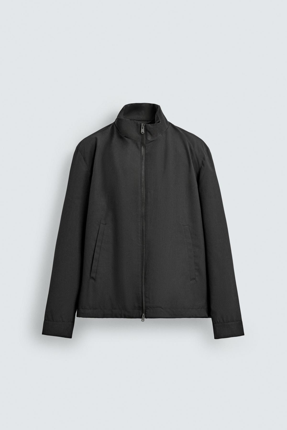 자라 테크니컬 레귤러핏 오버셔츠 집업 블랙 8281/281 ANTHRACITE GREY - 상품 이미지