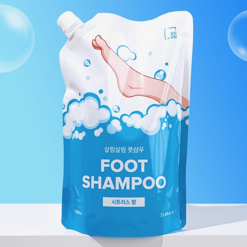 우루 시트러스 풋샴푸 발세정제 리필 1L 대용량 거품 풋워시 500ml 스프레이 공병 포함 - 상품 이미지