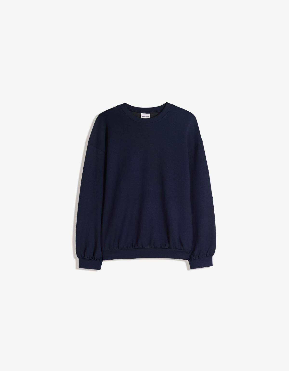 버쉬카 오버핏 소프트 모달 네이비 맨투맨 7071/727 NAVY - 상품 이미지